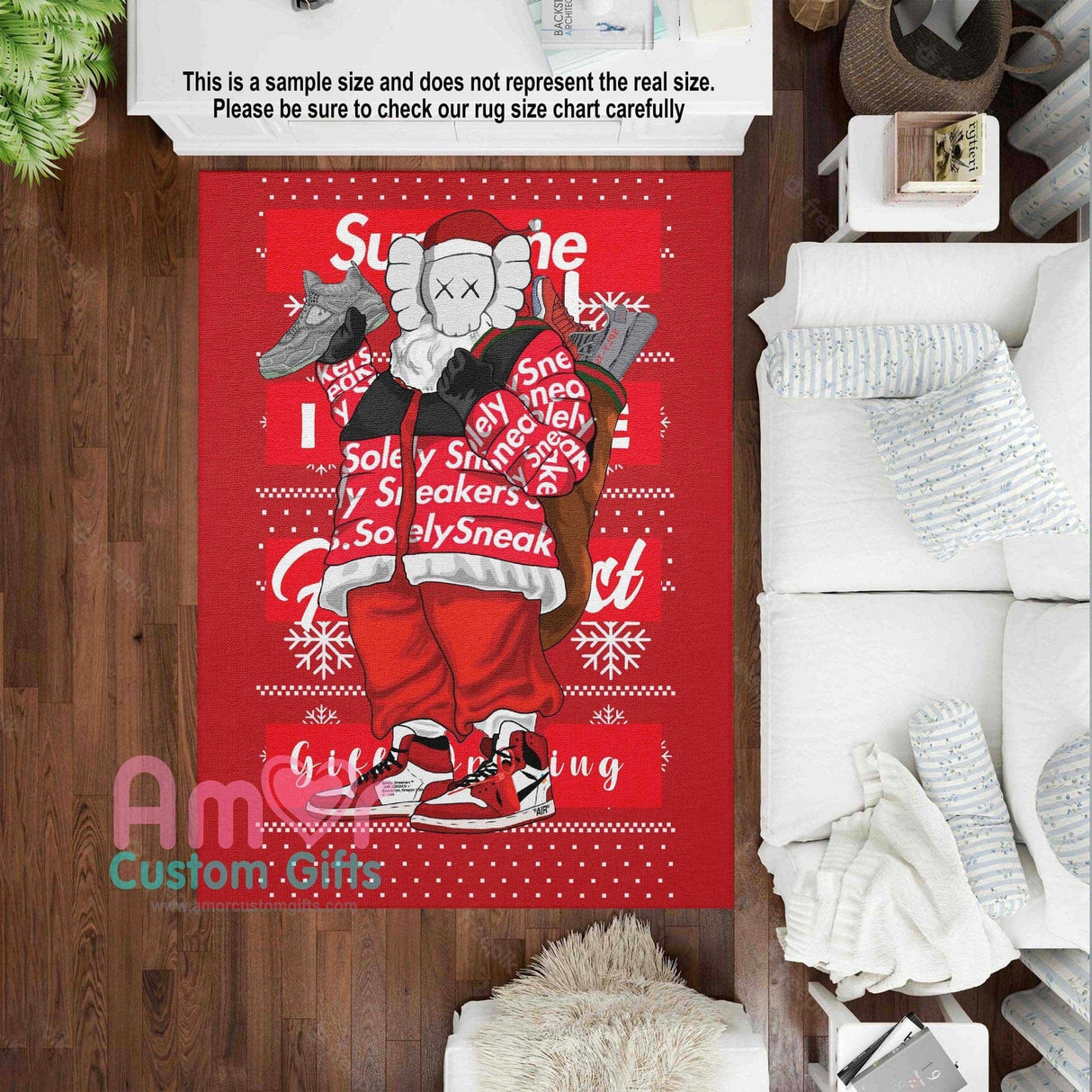 Mats & Rugs Christmas Solely Sneakers Santa Claus Rugs | Christmas Solely Sneakers Santa Claus Home Carpet, Mat, Home Decor