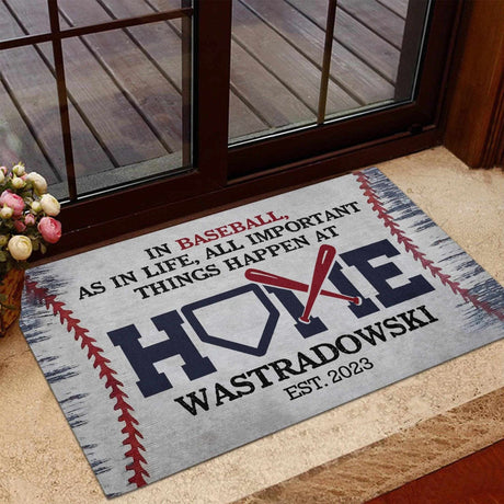 Door Mat Custom Baseball Home Doormat | Personalized Sport Home Doormats