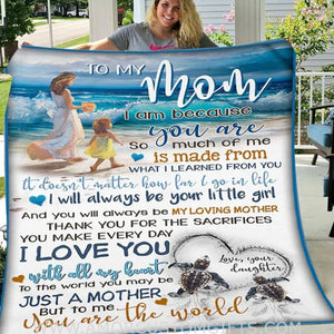 Blanket Custom Blanket To My Mom Blanket Gift For Mom Fleece Blanket, mother's day blanket for Mom from daughter