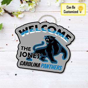 Custom Carolina Panthers Door Hanger Wooden Door Sign Choose Your CarolinaPanthers Personalized Gift Custom Shape Door Hanger