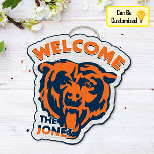 Custom Chicago Bears Door Hanger Wooden Door Sign Choose Your Chicago Bears Personalized Gift Custom Shape Door Hanger
