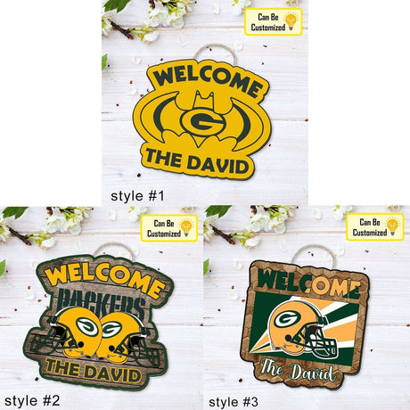 Custom Green Bay Packers Door Hanger Wooden Door Sign Choose Your Green Bay Packers Personalized Gift Custom Shape Door Hanger