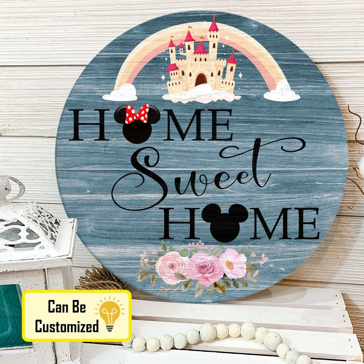Custom Home Sweet Mouse Head Home Door Hanger Wooden Door Sign Choose Your Home Sweet Mouse Head Home Personalized Gift Round Door Hanger