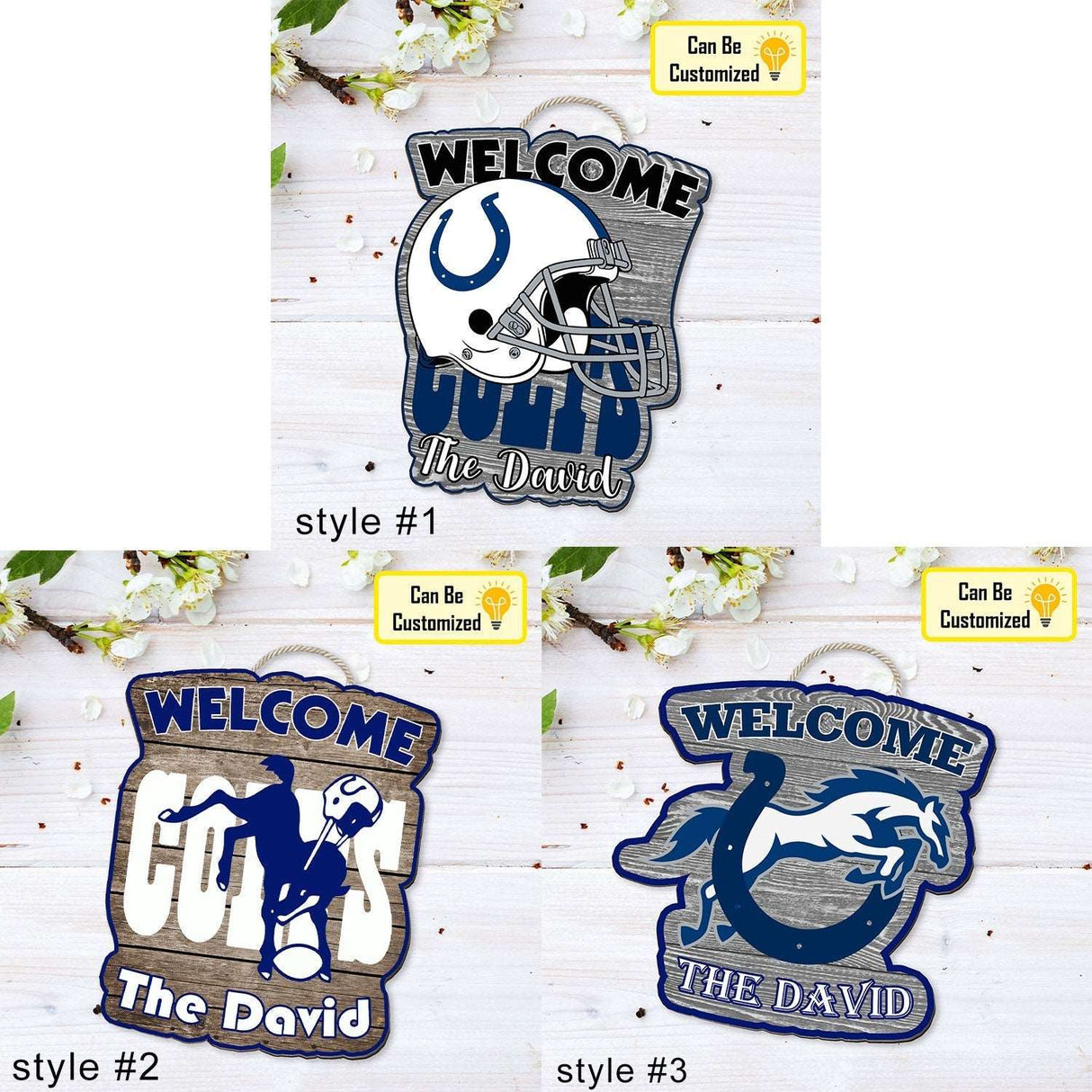 Custom Indianapolis Colts Door Hanger Wooden Door Sign Choose Your Indianapolis Colts Personalized Gift Custom Shape Door Hanger