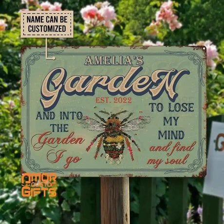 Metal Tin Signs Custom Into My Garden Metal Tin Sign | Personalized Garden Floral Art Into The Garden Find My Soul