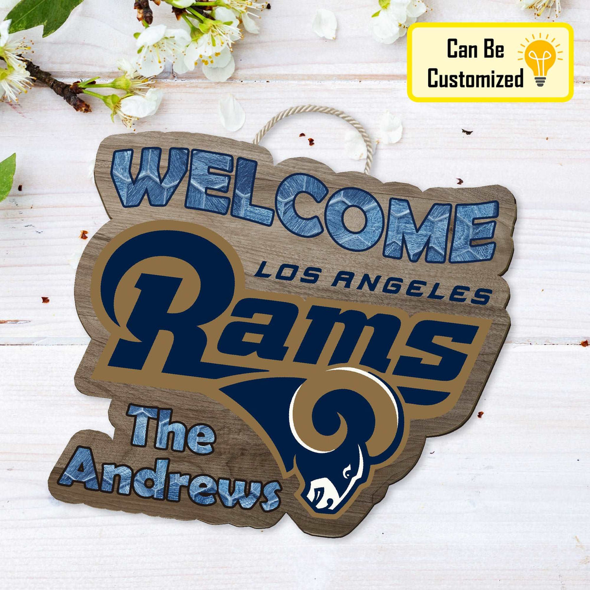 Custom Los Angeles Rams Door Hanger Wooden Door Sign Choose Your Los Angeles Rams Personalized Gift Custom Shape Door Hanger