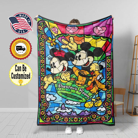 Blankets Custom Mickey Minne Mouse Blanket, Personalized Fleece Blanket,  Customized Blanket