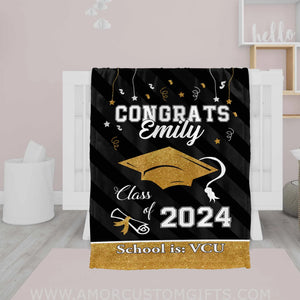 Custom Name Graduation Congrats 2024 Blanket