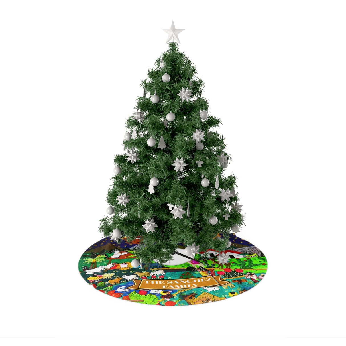 Christmas Tree Skirts Custom Nativity Jeus Was Born Christmas Tree Skirt | Personalized Christmas Tree Skirt - Merry Xmas Holiday Home Decor
