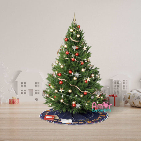 Christmas Tree Skirts Custom Nativity Scene Christmas Tree Skirt | Personalized Christmas Tree Skirt - Merry Xmas Holiday Home Decor