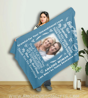 Custom Photo Name Mother’s Day Quotes Blanket
