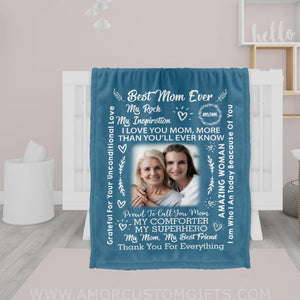 Custom Photo Name Mother’s Day Quotes Blanket