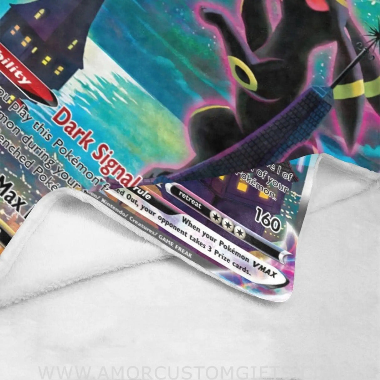 Blankets Custom PK Alt-Art Umbreon Blanket | Personalized Pokemon Card Blanket Throw