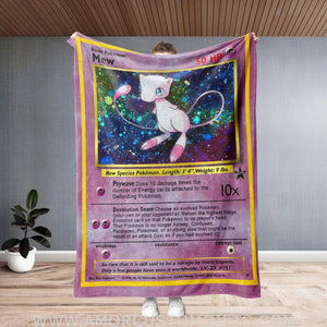Blankets Custom PK Mew Shadowless Blanket | Personalized Anime Manga Game Lover Collection Card Blanket Throw