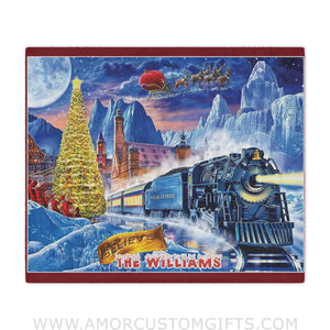 Blankets Custom Polar Express Train Road Blanket |  Personalized Christmas Santa Sleigh North Pole Express Blanket, Xmas Bedding