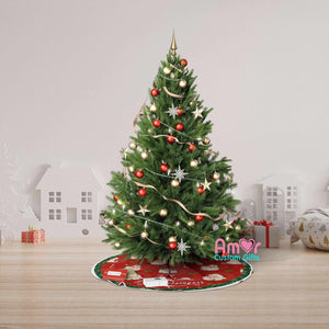 Christmas Tree Skirts Custom Red Retro Santa Christmas Tree Skirt | Personalized Christmas Tree Skirt - Merry Xmas Holiday Home Decor