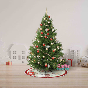 Christmas Tree Skirts Custom Retro Holiday Cheer Christmas Tree Skirt | Personalized Christmas Tree Skirt - Merry Xmas Holiday Home Decor