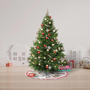 Christmas Tree Skirts Custom Retro Winter Christmas Tree Skirt | Personalized Christmas Tree Skirt - Merry Xmas Holiday Home Decor