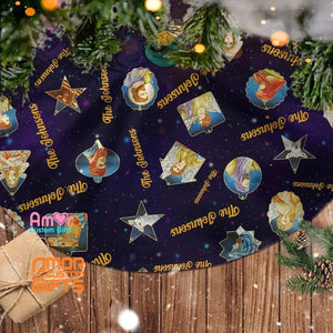Christmas Tree Skirts Custom Silient Night Midnight Christmas Tree Skirt | Personalized Christmas Tree Skirt - Merry Xmas Holiday Home Decor