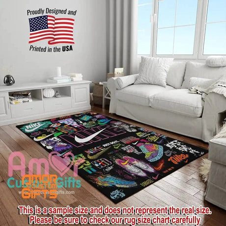 Mats & Rugs Custom Sport Sneaker Area Rug | Personalized Colorful Sport Sneaker Carpet Rug | Sneaker Home Carpet, Mat, Home Decor