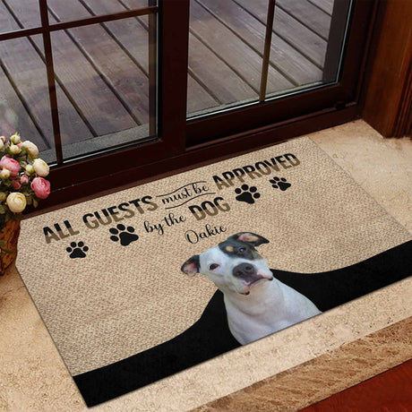 Door Mat Custom All Guests Must Be Approved By The Dog Doormat | Personalized Photo Pet Doormats