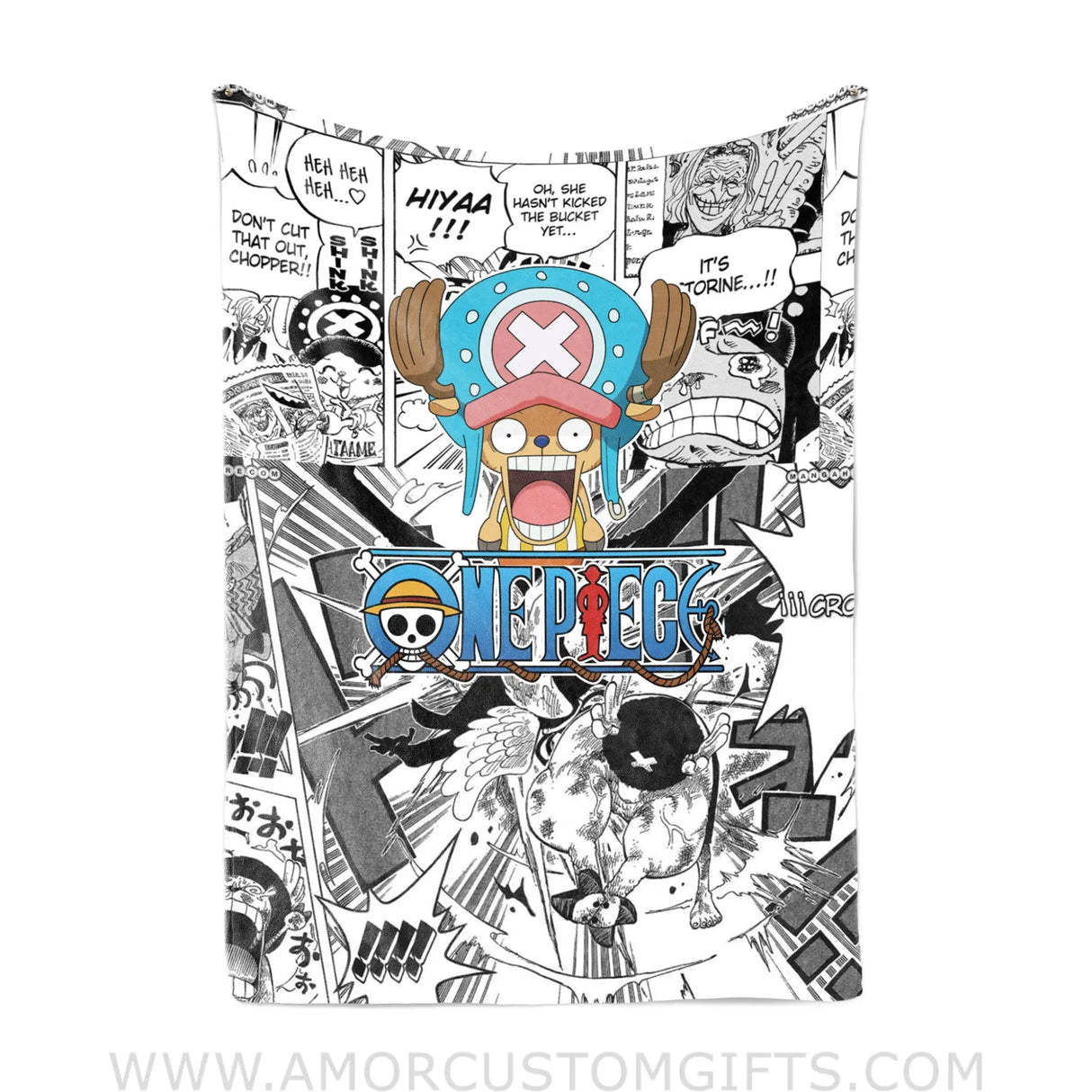 Custom Tony Chopper Manga Panels One Piece Blanket