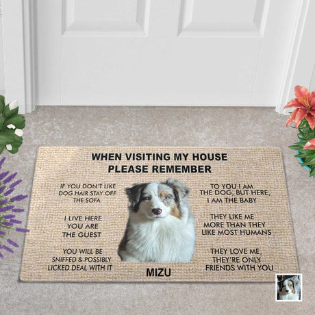 Door Mat Custom When Visiting My House Please Remember Doormat | Personalized Photo Pet Doormats
