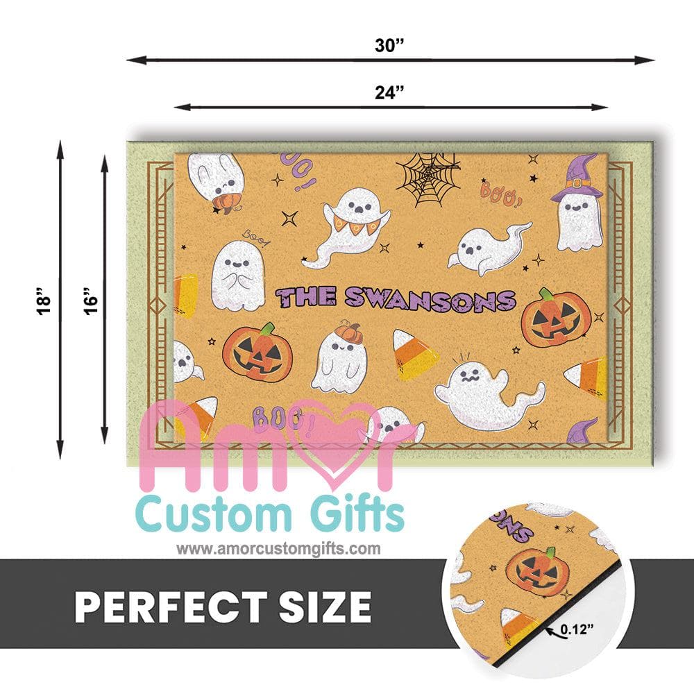Door Mat Custom Witch Feet Halloween Doormat | Personalized Creepy Witch Character Doormats Happy Halloween