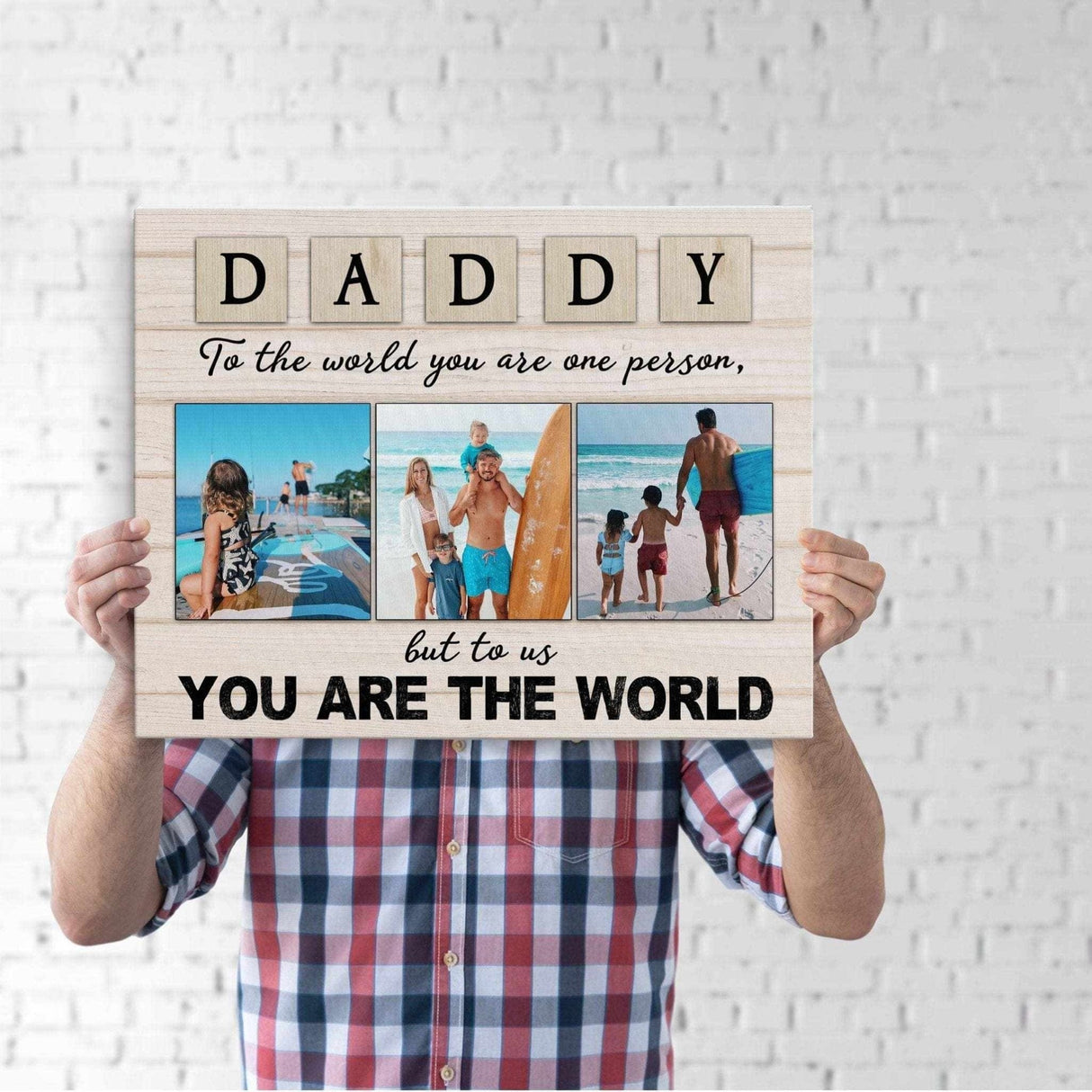 Customizer Daddy To The World You Are One Person 2 Wall Art | Personalized Father's Day Gifts