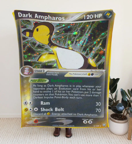 Dark Ampharos Ex Series Blanket | Custom Pk Trading Card Personalize Anime Fan Gift