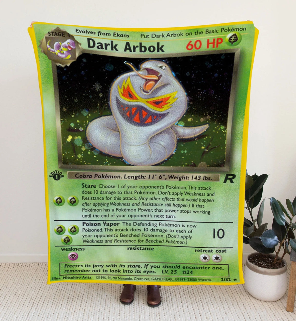 Dark Arbok Base Series Blanket | Custom Pk Trading Card Personalize Anime Fan Gift