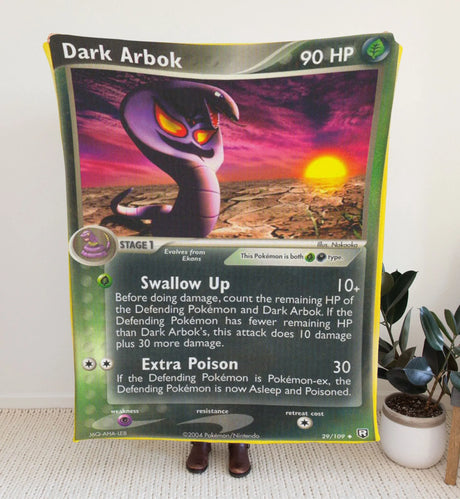 Dark Arbok Ex Series Blanket | Custom Pk Trading Card Personalize Anime Fan Gift