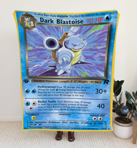 Dark Blastoise Base Series Blanket 30’X40’