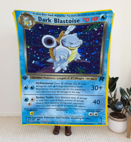 Dark Blastoise Base Series Blanket 30’X40’