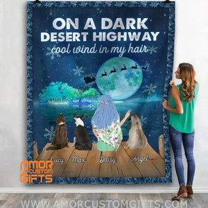 Blankets Dark Desert Highway Cool Wind In My Hair Dog Hippie Blanket HN590