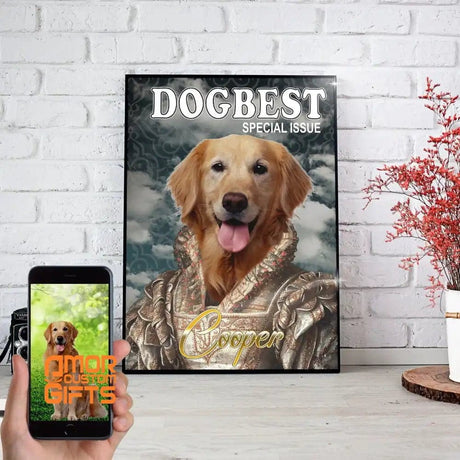 Posters, Prints, & Visual Artwork Dog Best Personalized Pet Poster Canvas Print | Personalized Dog Cat Prints | Magazine Covers | Custom Pet Portrait from Photo | Personalized Gifts for Dog Mom or Dad, Pet Memorial Gift