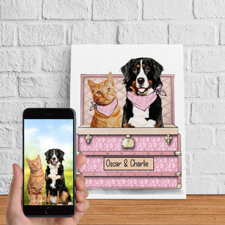 Posters, Prints, & Visual Artwork Dog Cat Luxury Truck Personalized Pet Poster Canvas Print | Personalized Dog Cat Prints | Magazine Covers | Custom Pet Portrait from Photo | Personalized Gifts for Cat Mom or Dad, Pet Memorial Gift