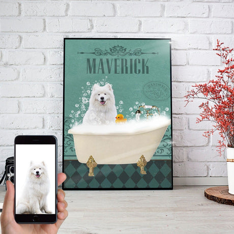 Posters, Prints, & Visual Artwork Dog In Bathtub Personalized Pet Poster Canvas Print | Personalized Dog Cat Prints | Magazine Covers | Custom Pet Portrait from Photo | Personalized Gifts for Dog Mom or Dad, Pet Memorial Gift