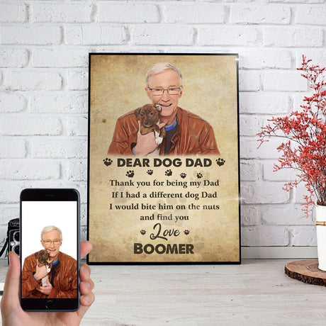 Posters, Prints, & Visual Artwork Dog Lovers - Dear Dog Dad - Personalized Pet Poster Canvas Print