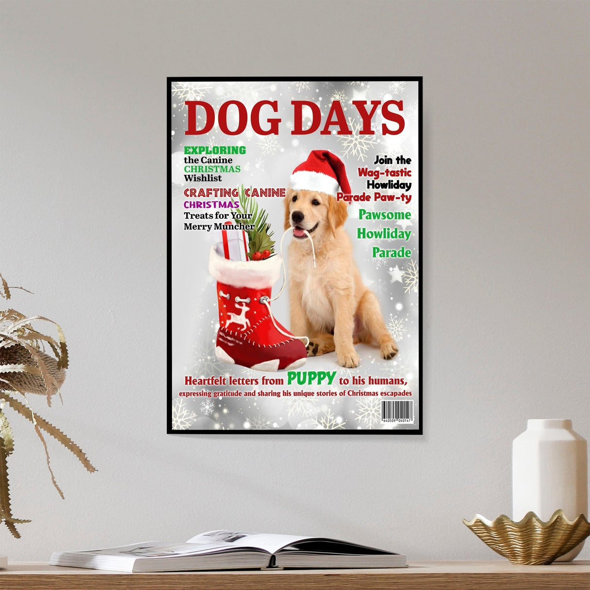 Posters, Prints, & Visual Artwork Dog Lovers - Dog Chritsmas Dog Days Magazine 5 - Personalized Pet Poster Canvas Print