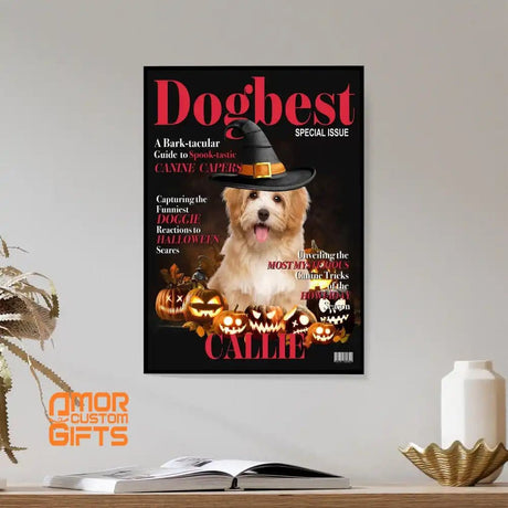 Posters, Prints, & Visual Artwork Dog Lovers - Dog Halloween Magazine - Personalized Pet Poster Canvas Print