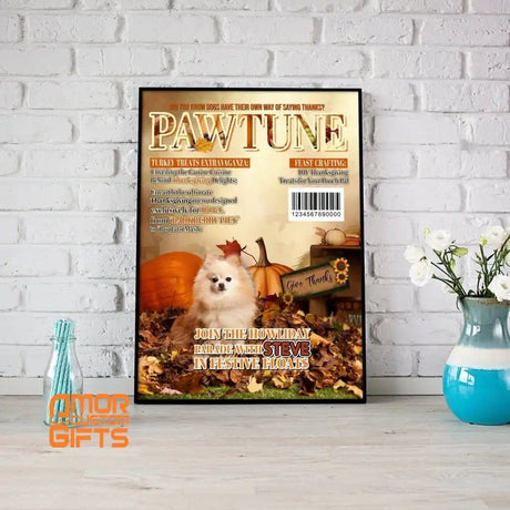 Posters, Prints, & Visual Artwork Dog Lovers - Dog Thanksgiving Magazine 4- Personalized Pet Poster Canvas Print