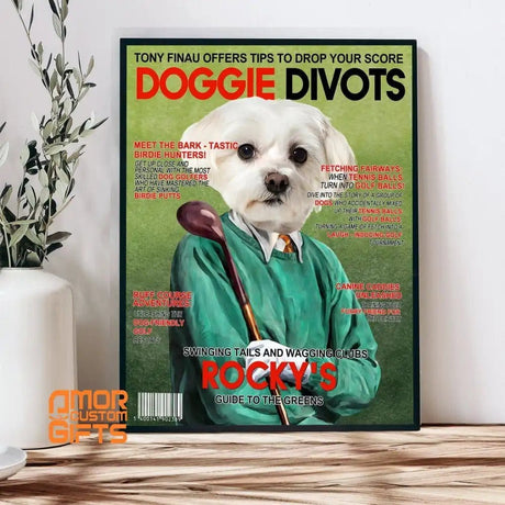 Posters, Prints, & Visual Artwork Dog Lovers - Golf Dog Magazine 2 - Personalized Pet Poster Canvas Print