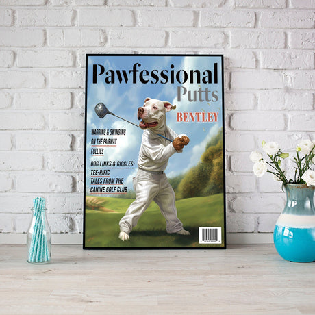 Posters, Prints, & Visual Artwork Dog Lovers - Golf Dog Magazine 3 - Personalized Pet Poster Canvas Print