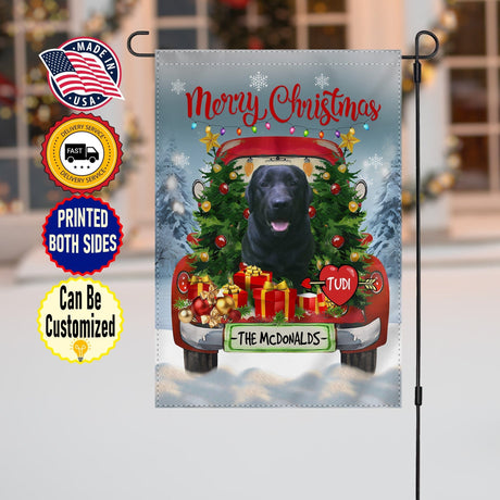 Yard Signs & Flags Dog Lovers - Personalized Merry Christmas - Custom Photo & Name Pet Flag
