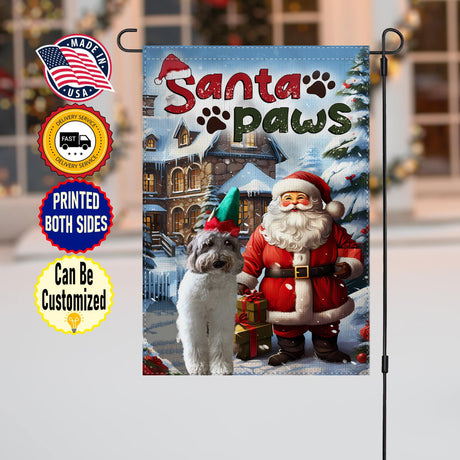 Yard Signs & Flags Dog Lovers - Personalized Santa Paw - Custom Photo Pet Flag