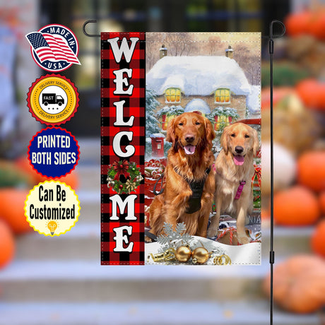 Yard Signs & Flags Dog Lovers - Personalized Welcome To My House- Custom Photo Pet Flag