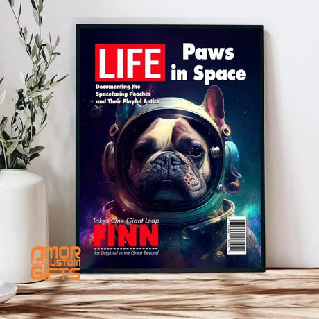 Posters, Prints, & Visual Artwork Dog Lovers - Space Dog Magazine 5 - Personalized Pet Poster Canvas Print