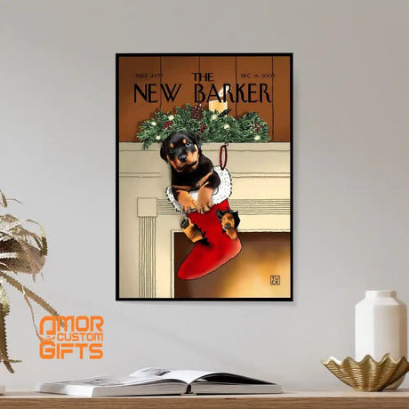 Posters, Prints, & Visual Artwork Dog Lovers - Vintage The New Barker - Personalized Pet Poster Canvas Print