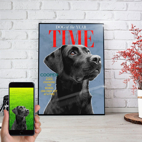 Posters, Prints, & Visual Artwork Dog Of The Year Personalized Pet Poster Canvas Print | Personalized Dog Cat Prints | Magazine Covers | Custom Pet Portrait from Photo | Personalized Gifts for Dog Mom or Dad, Pet Memorial Gift
